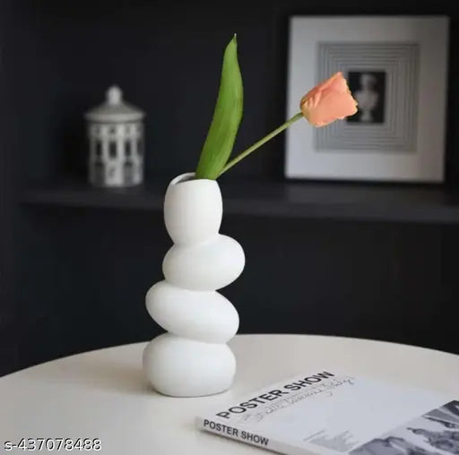 White Ceramic Pebble Vase