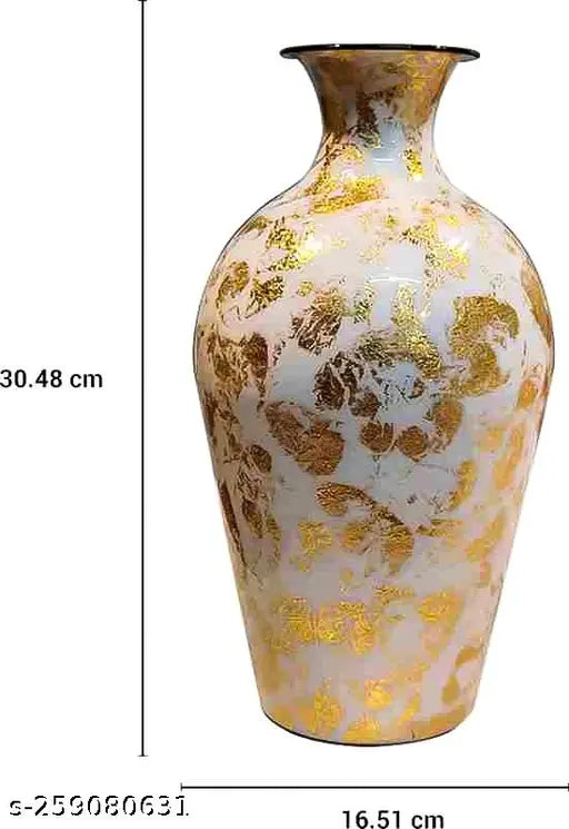 White Metal Flower Vase for Home, Office & Hotel Décor