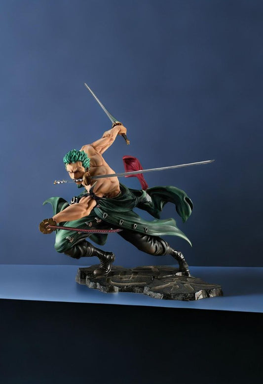 Premium One Piece Roronoa Zoro action figure collectible — 18cm anime statue with dynamic sword pose, perfect for trendy products, birthday gifts, and anime fan collections.
