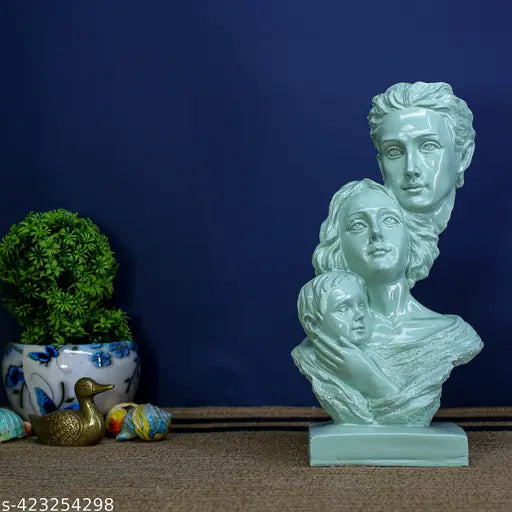 Polyresin Handcrafted Modern Art Sculpture of Mother, Father, and Child