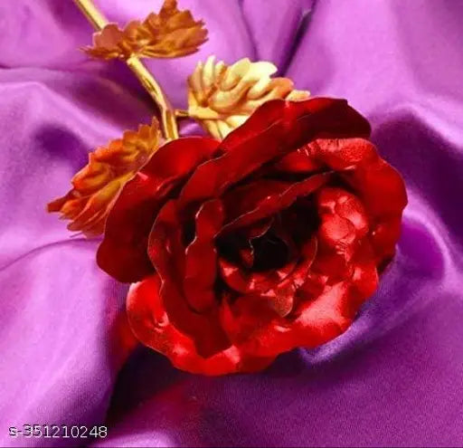 Whats Trendy Gold-Plated Red Rose