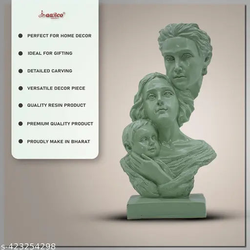 Polyresin Handcrafted Modern Art Sculpture of Mother, Father, and Child