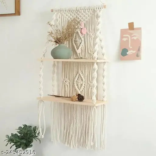 Whats Trendy Macrame Wall Shelves - Boho Decor & Storage