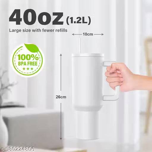 1200 ML Stainless Steel Tumbler with Handle & Straw