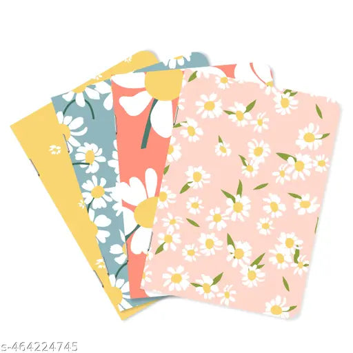 A5 Handy Unruled Notebooks – Set of 4 (Daisy Design)