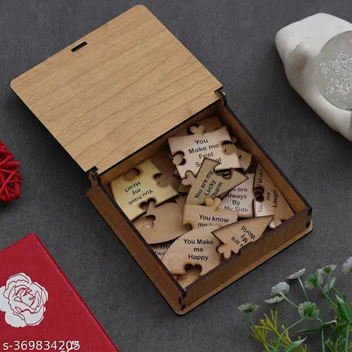 Brown Wooden Puzzle Valentine's Gift