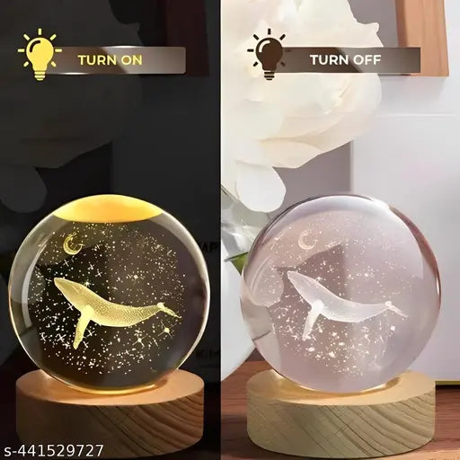 3D Crystal Light Whale