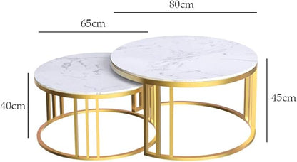 Modern Round Nesting Coffee Tables Set for Living Room
