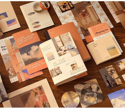 346 Pcs Paper Junk Journal & Scrapbook Kit – Until Sunset (Orange)