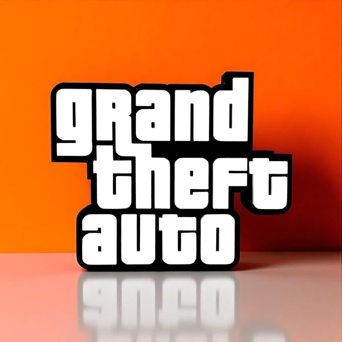 3D GTA Game Theme Logo Table Top
