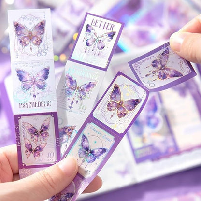 346 Pcs Blue Butterfly Set with A6 Grid Notebook