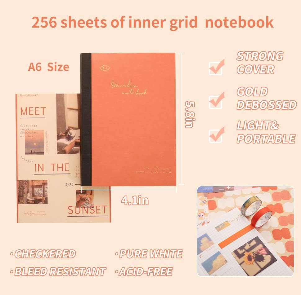 346 Pcs Paper Junk Journal & Scrapbook Kit – Until Sunset (Orange)