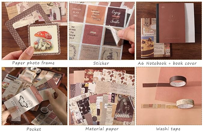 346pcs Vintage Scrapbook Stickers Pack
