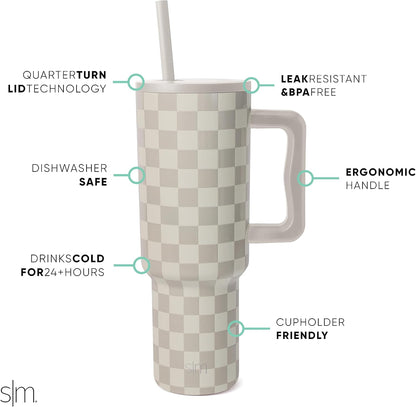 1200 ML Stainless Steel Tumbler with Handle & Straw