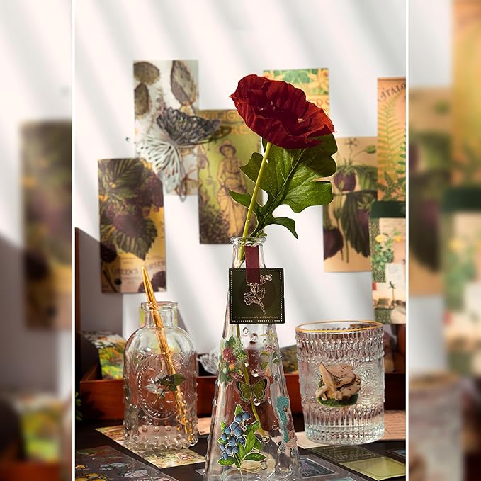 346pcs Vintage Journal Scrapbook Pack Kit – Forest Green Aesthetic