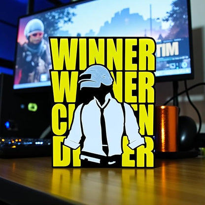 3D PUBG Game Winner Winner Chicken Dinner Logo Table Top
