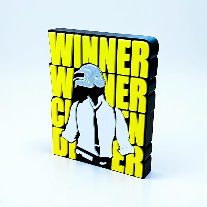 3D PUBG Game Winner Winner Chicken Dinner Logo Table Top
