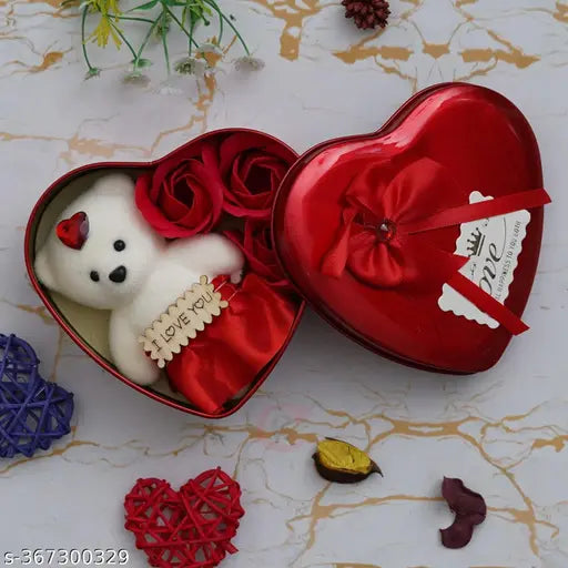 eart Shaped Valentine's Day Gift Box with "I Love You" Message