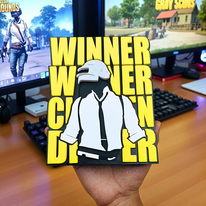 3D PUBG Game Winner Winner Chicken Dinner Logo Table Top