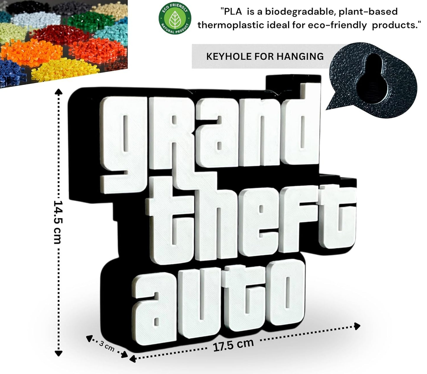 3D GTA Game Theme Logo Table Top