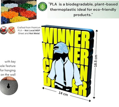 3D PUBG Game Winner Winner Chicken Dinner Logo Table Top