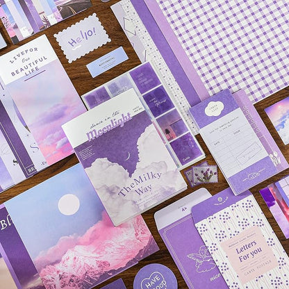 346pcs Vintage Scrapbook Stickers Pack – Moonlight Aesthetic