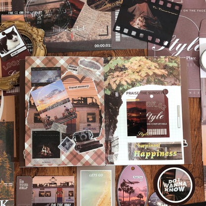 Time Travel Scrapbook Kit – A6 Grid Notebook & Vintage Stationery
