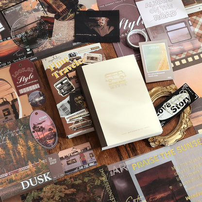 Time Travel Scrapbook Kit – A6 Grid Notebook & Vintage Stationery