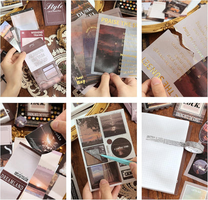 Time Travel Scrapbook Kit – A6 Grid Notebook & Vintage Stationery