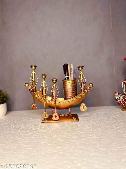 Kerala Boat Metal Pen Stand