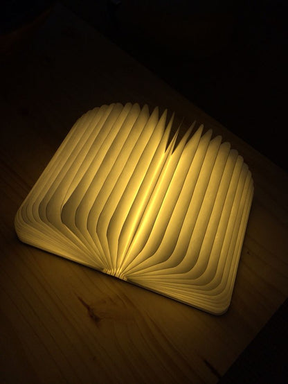 Folding Book Wooden  Lamp 12"