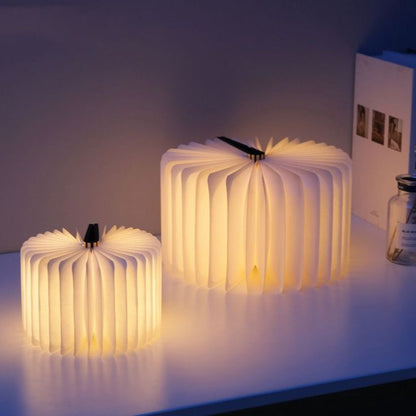 Folding Book Wooden  Lamp 12"