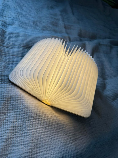 Folding Book Wooden  Lamp 12"