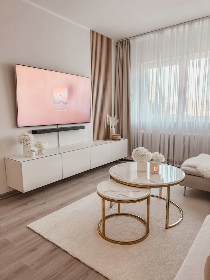 Modern Round Nesting Coffee Tables Set for Living Room