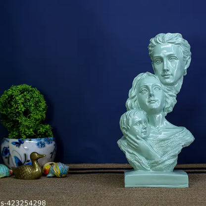 Polyresin Handcrafted Modern Art Sculpture of Mother, Father, and Child