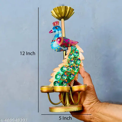 Metal Decorative Peacock Pair Figurines – Elegant Home Décor Accent