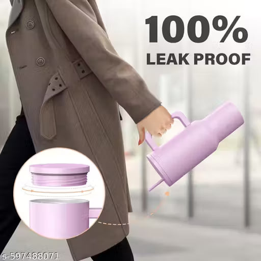 Premium 1200ml Stainless Steel Insulated Tumbler with Straw & Spill-Proof Lid  | Trendy Travel Mug