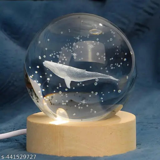 3D Crystal Light Whale