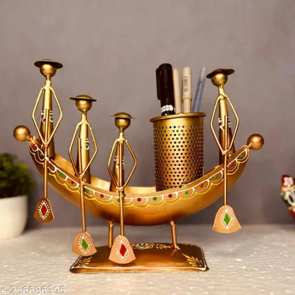 Kerala Boat Metal Pen Stand