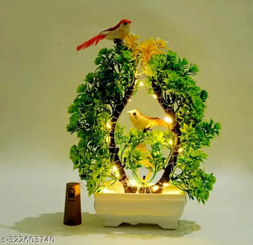 Artificial Bonsai Tree with Light & Sparrow