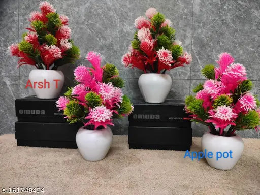 Artificial Flowers/Plants with Pot for Home & Office Decor - Kitchen, Bedroom Decor, and Gifts Combo Pack