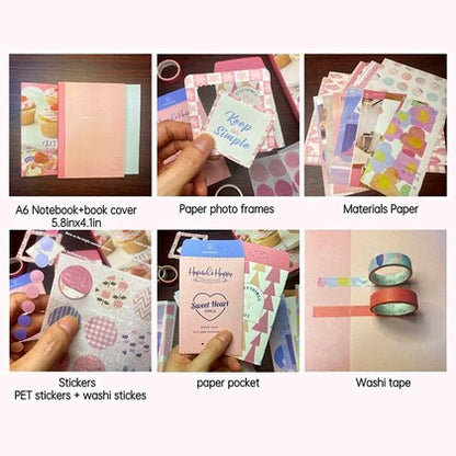 346 Pcs Vintage Aesthetic Scrapbook Kit – Pink Scrapbook