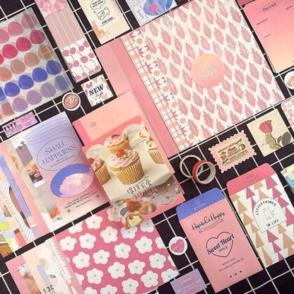 346 Pcs Vintage Aesthetic Scrapbook Kit – Pink Scrapbook