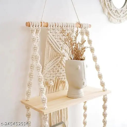 Whats Trendy Macrame Wall Shelves - Boho Decor & Storage