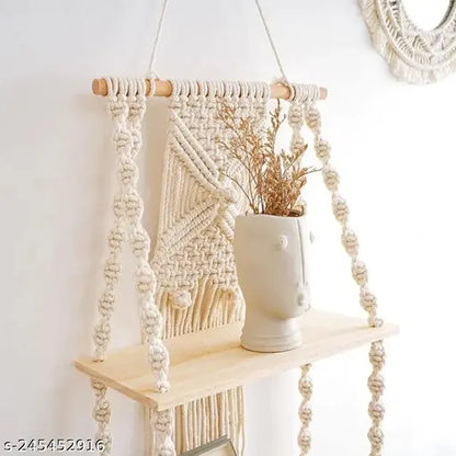 Whats Trendy Macrame Wall Shelves - Boho Decor & Storage