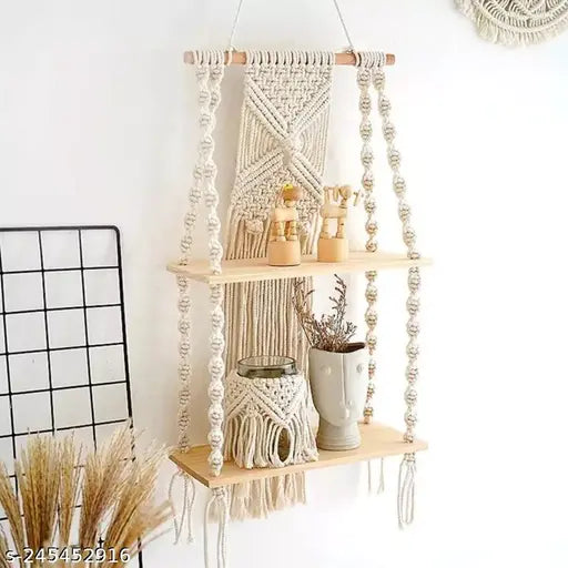 Whats Trendy Macrame Wall Shelves - Boho Decor & Storage