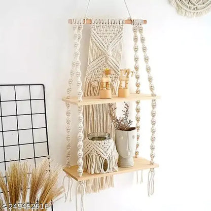 Whats Trendy Macrame Wall Shelves - Boho Decor & Storage