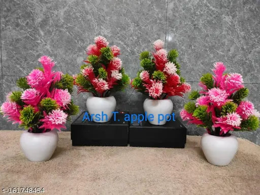Artificial Flowers/Plants with Pot for Home & Office Decor - Kitchen, Bedroom Decor, and Gifts Combo Pack