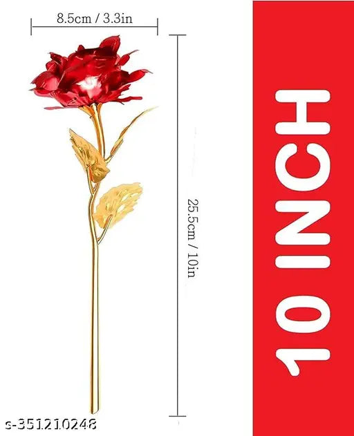 Whats Trendy Gold-Plated Red Rose