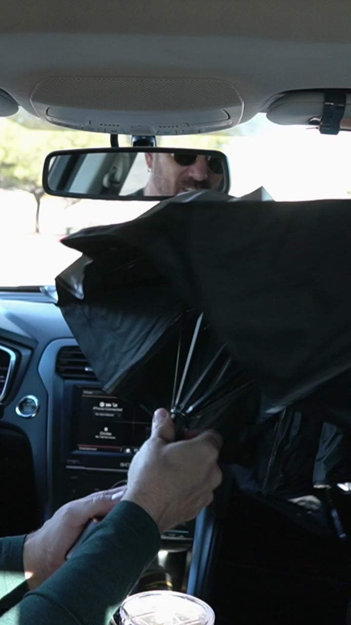 Car Windshield Sun Shade Umbrella - Foldable Car Umbrella Sunshade Cover UV Block Car Front Window (Heat Insulation Protection) for Auto Windshield Covers Most Cars